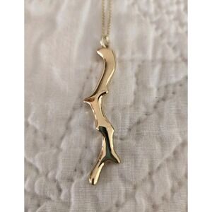 Stella & Dot Chase Coral Pendant Gold Tone Statement Necklace 16" Bargain Price